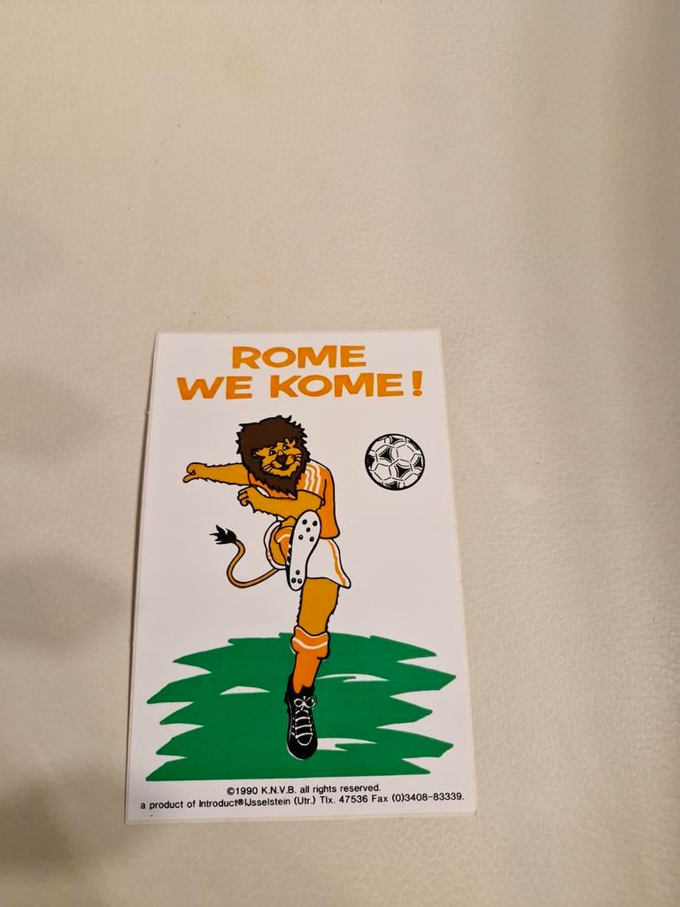 G 129 Vintage Voetbal Sticker - Rome We Kome!, Verzamelen, Sportartikelen en Voetbal, Ophalen of Verzenden, Zo goed als nieuw