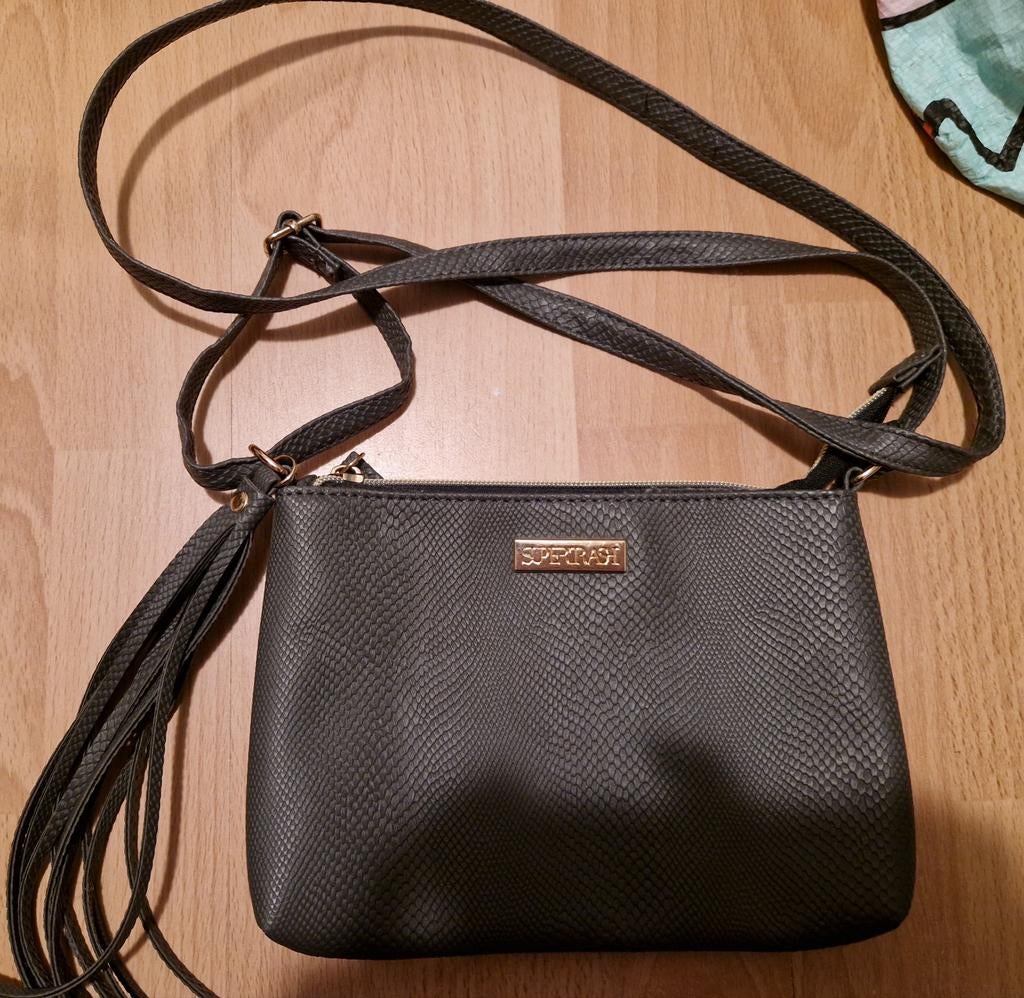 Supertrash tasje, Sieraden, Tassen en Uiterlijk, Tassen | Damestassen, Ophalen of Verzenden, Zo goed als nieuw, Grijs, Schoudertasje