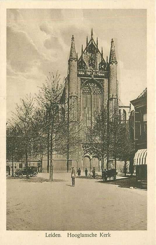 300-135-035 Leiden Hooglandsche Kerk, Ophalen of Verzenden, Voor 1920, Zuid-Holland