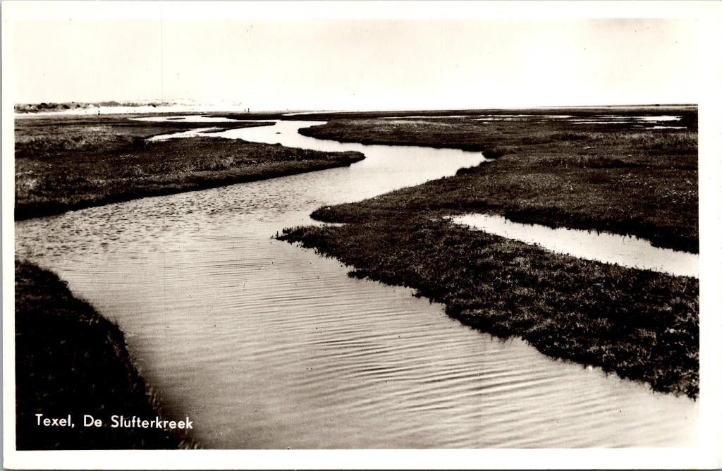Texel - De Slufterkreek, Ophalen of Verzenden, 1940 tot 1960, Ongelopen, Waddeneilanden