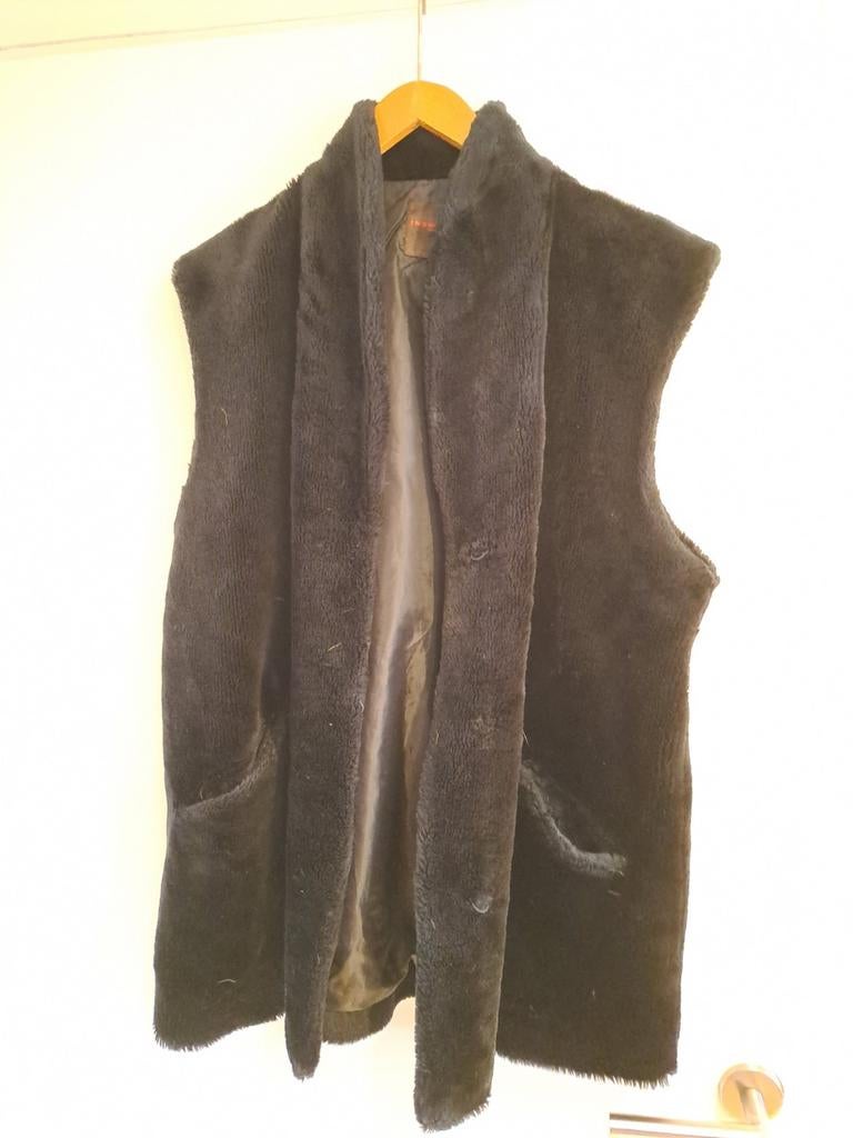 Mouwenloze bontjas vest - nepbont, Maat 38/40 (M), Zwart, Ophalen of Verzenden, New View