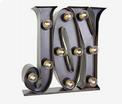 Industriële letter lamp metaal met dimmer marquee, Ophalen, Metaal, Marquee, Minder dan 100 cm