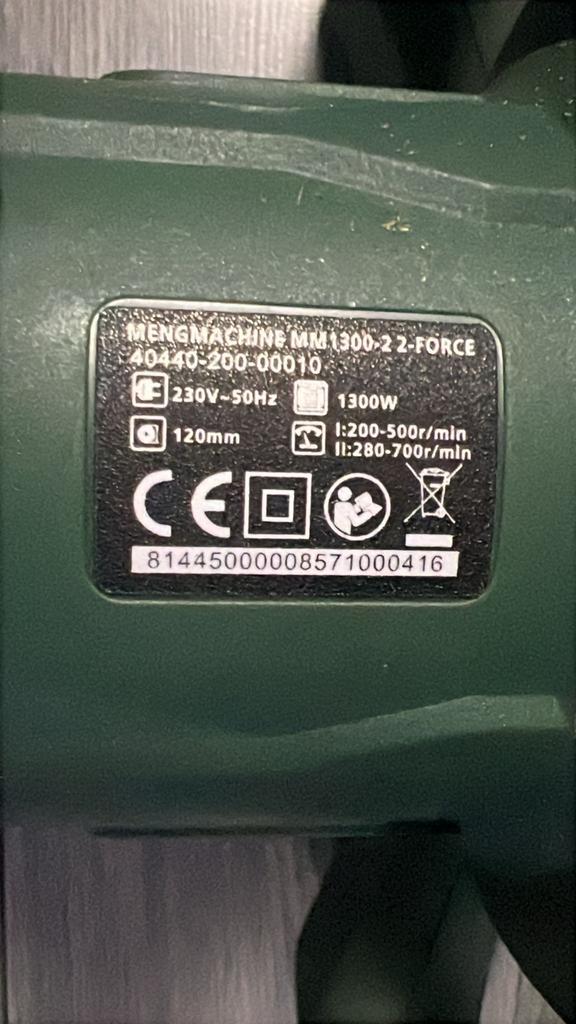 Mengmachine MM1300-2 2-Force, Ophalen, Gebruikt, 1000 watt of meer, Overige typen