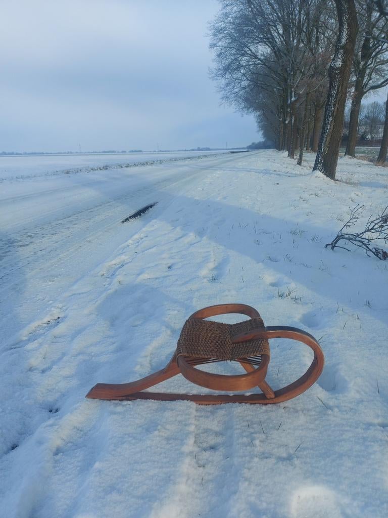 Antieke buikslee buik slede ligslee slee sleeën, Ophalen of Verzenden