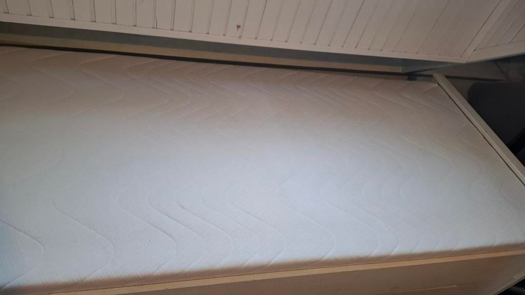 1 pers bed met 2 lades eventueel voor student!!, Ophalen, 90 cm, Eenpersoons, Wit