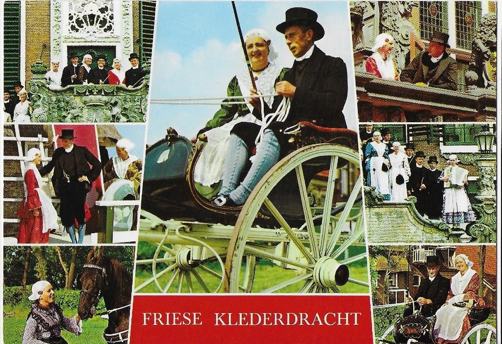 gelopen ansichtkaart friese klederdracht( 819, Verzamelen, Ansichtkaarten | Nederland, Ophalen of Verzenden, 1980 tot heden, Gelopen