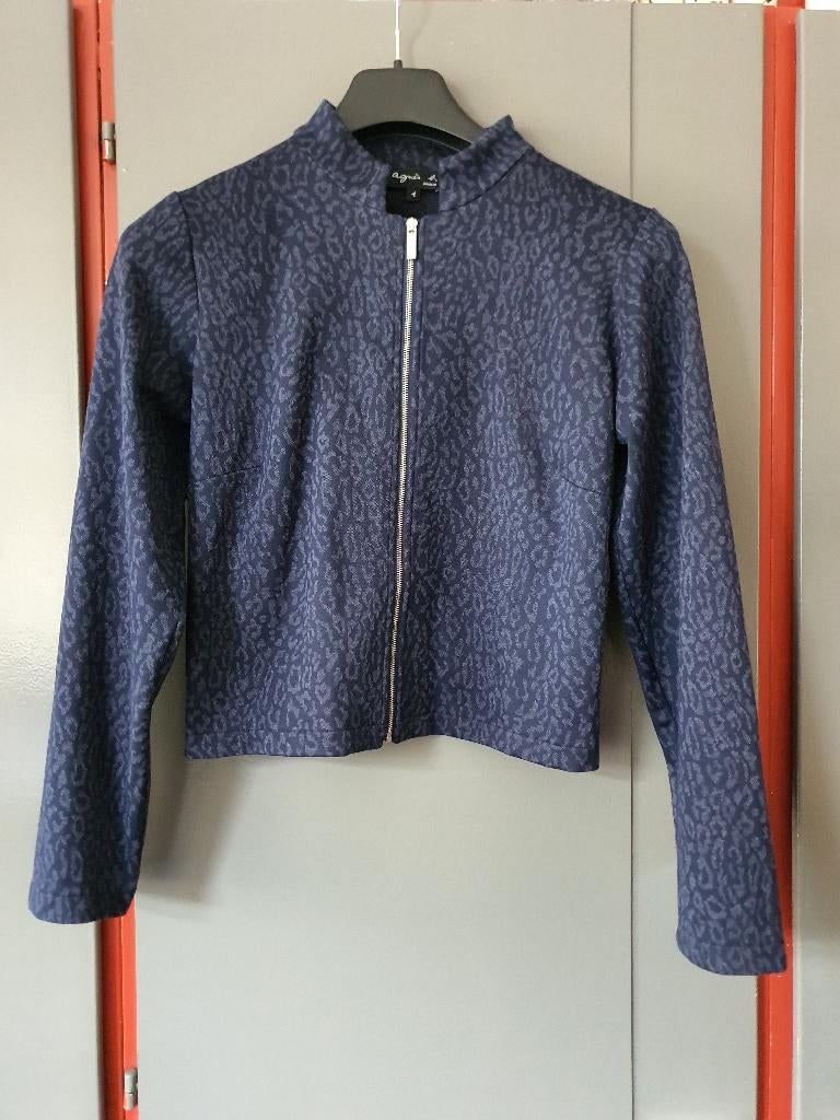 Agnès b. marineblauw vest met print – maat XS, Kleding | Dames, Ophalen of Verzenden, Zo goed als nieuw, Maat 34 (XS) of kleiner