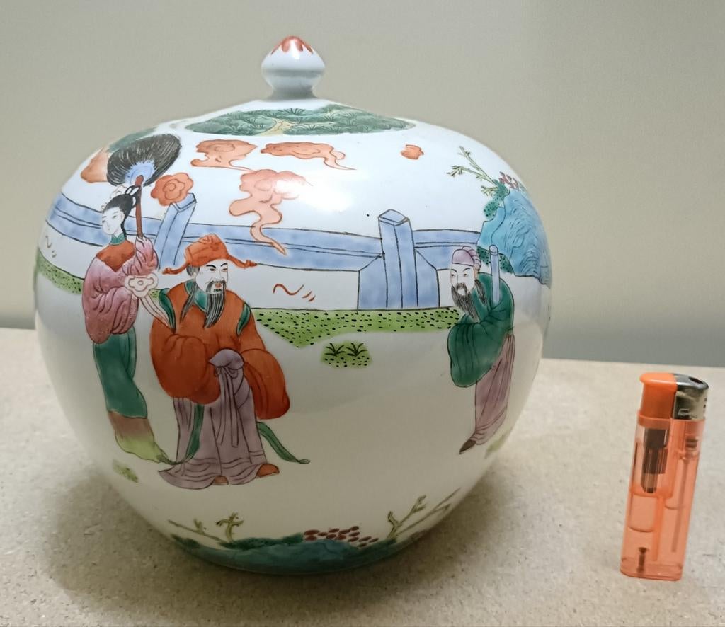 Grote Chinese Famille Rose Dekselpot, China Chinees, Ophalen of Verzenden