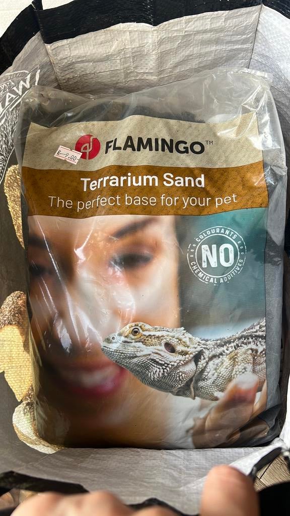 Terrarium sand van Flamingo, Dieren en Toebehoren, Reptielen en Amfibieën | Toebehoren, Ophalen, Zo goed als nieuw, Overige typen