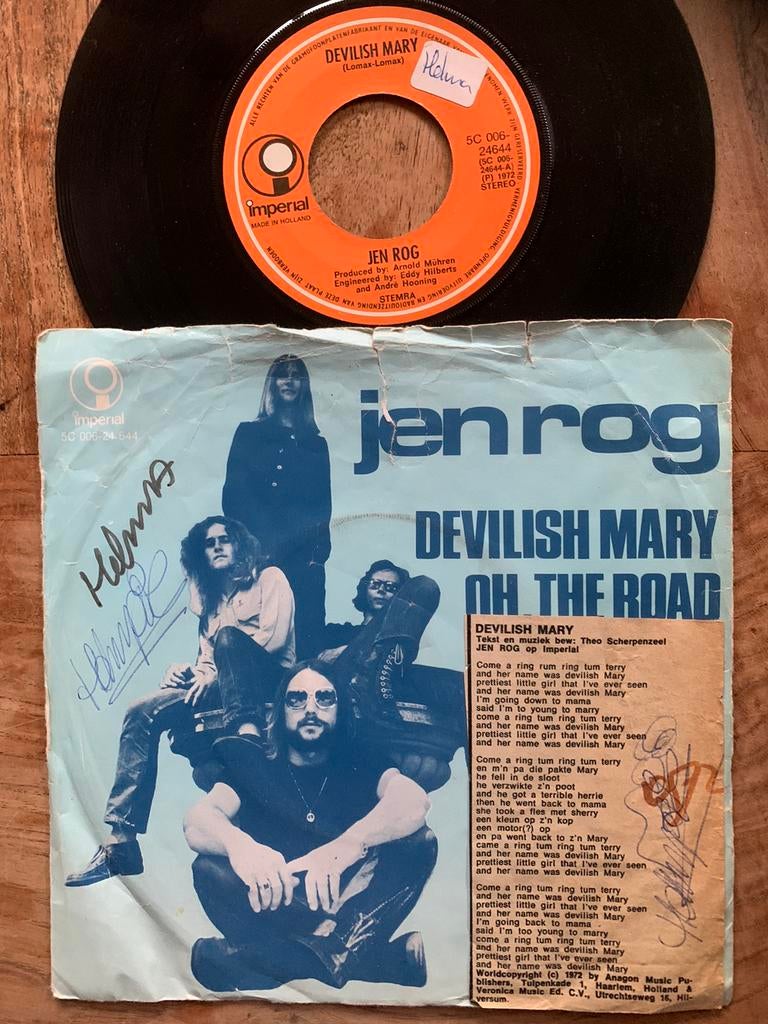 Nederpop Palingsound Volendam Jen Rog single Devilish Mary, Cd's en Dvd's, Vinyl Singles, Ophalen of Verzenden, Gebruikt, Pop