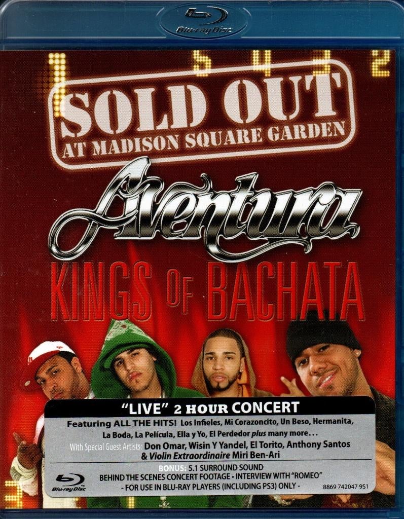 Aventura - Sold Out Madison Square Kings Of Bachata Blu-ray, Ophalen, Zo goed als nieuw, Muziek en Concerten