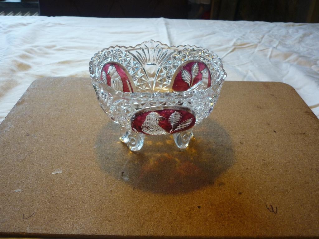 Mooie Hofbauer glas bonbonschaaltje in zeer goede staat, Antiek en Kunst, Antiek | Glas en Kristal, Ophalen of Verzenden