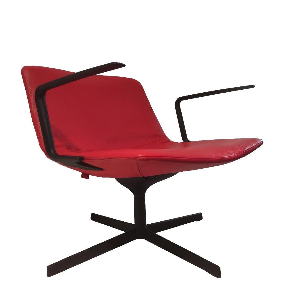 Fantastische moderne leren Arper Catifa design draaifauteuil, Ophalen, Gebruikt, 75 tot 100 cm, Leer
