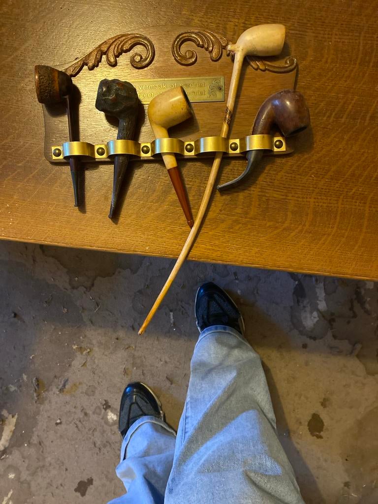 Vintage Pijpenrek met 5 Pijpen, Ophalen of Verzenden