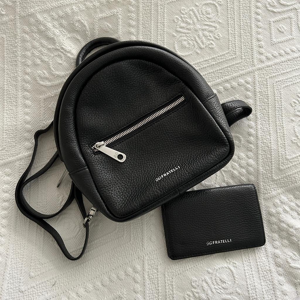 Tasje + beurs van Gigi Fratelli - leer - NIEUW, Sieraden, Tassen en Uiterlijk, Ophalen of Verzenden, Nieuw, Zwart, Schoudertasje