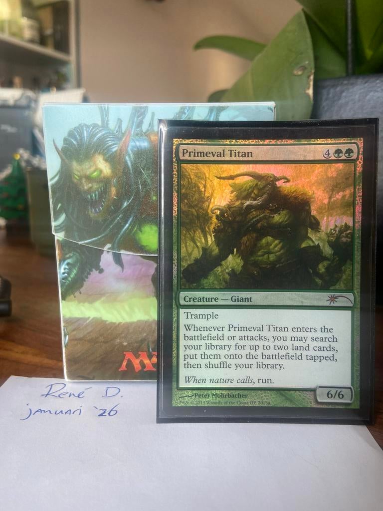 Primeval Titan FOIL - Magic the Gathering, Ophalen of Verzenden, Zo goed als nieuw, Losse kaart, Foil