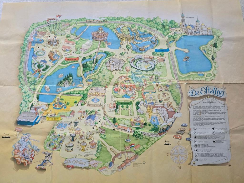 De Efteling: plattegrond eind jaren tachtig (1987?), Verzamelen, Ophalen of Verzenden, Gebruikt, Overige typen