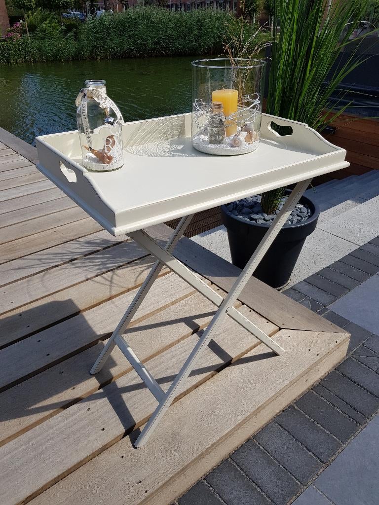 Dienblad op standaard. Mooie kwaliteit buttler tray., Huis en Inrichting, Ophalen, Zo goed als nieuw, Rechthoekig, Hout