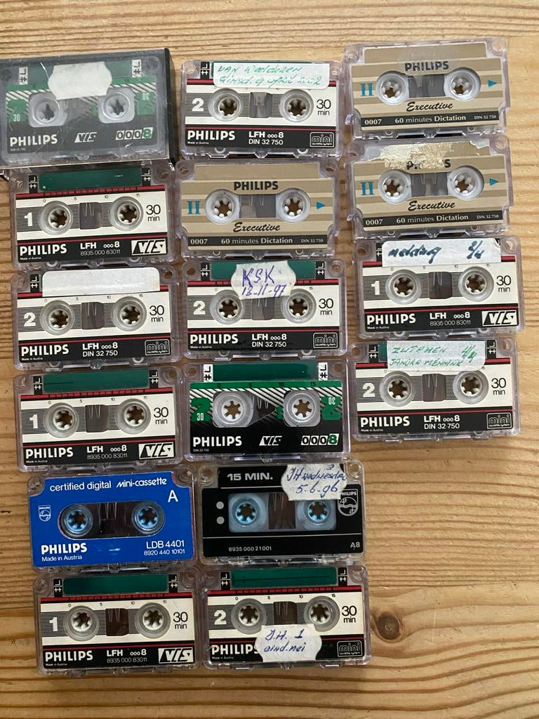 Vintage Philips Mini Cassettes, Ophalen, Gebruikt, 2 t/m 25 bandjes, Overige genres