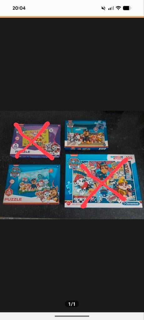 Paw Patrol Puzzel Set - 2 Stuks, Ophalen, Zo goed als nieuw, Overige typen