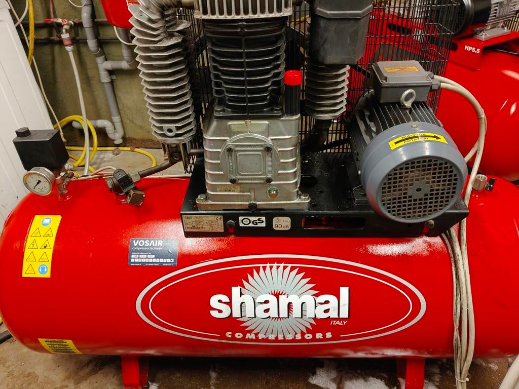 Shamal compressor met werk, Doe-het-zelf en Verbouw, Compressors, 100 liter of meer, Ophalen of Verzenden, Gebruikt