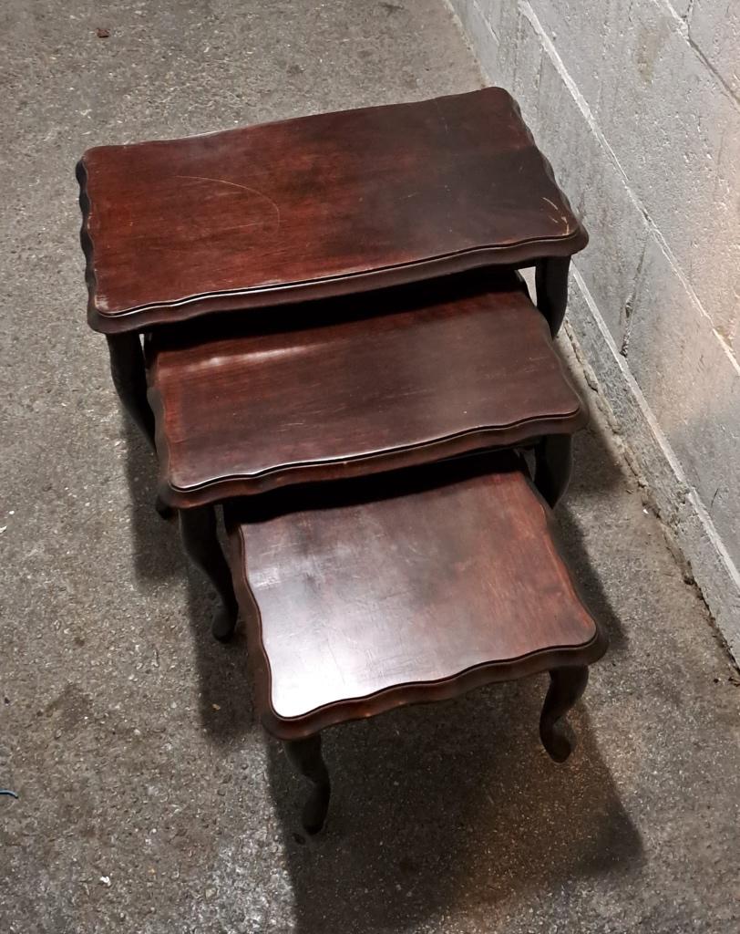 Nesttafels bijzettafel massief hout, Ophalen, Minder dan 45 cm, Minder dan 55 cm, Gebruikt