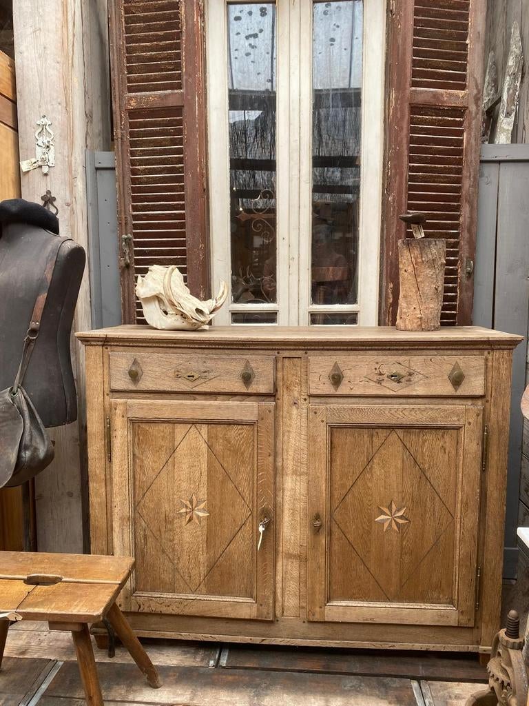 Stoer landelijke Frans eiken kast dressoir, Ophalen