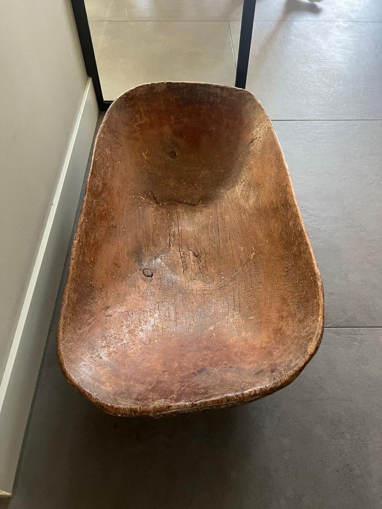 Oude antieke sobere houten schaal, trog, Ophalen of Verzenden