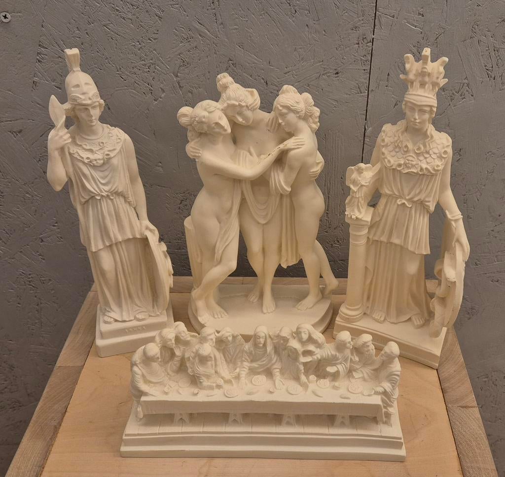 Klassieke beelden set – Athena, Gratiën & Avondmaal, Ophalen