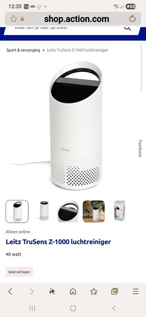 Leitz TruSens Z-1000 Luchtreiniger - Nieuw Filter!, Ophalen, Zo goed als nieuw, Luchtreiniger