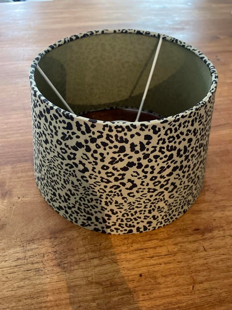 Groen Zwart Tijgerprint Lampenkap - 14x24 cm, Huis en Inrichting, Lampen | Lampenkappen, Gebruikt, Rond, Ophalen of Verzenden