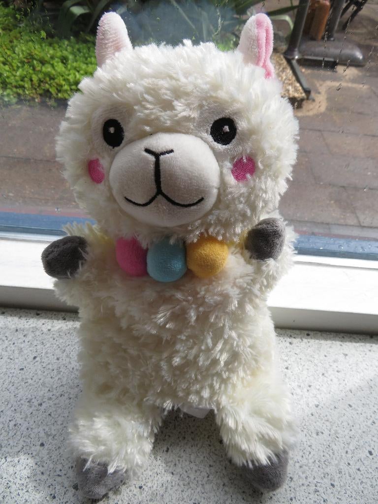 Handpop Alpaca of Lama schaap merk Sunkid meet ca 28 cm, Kinderen en Baby's, Speelgoed | Knuffels en Pluche, Zo goed als nieuw
