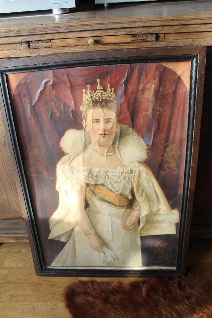 portret  Wilhelmina , koningin, Verzamelen, Ophalen of Verzenden, Gebruikt, Nederland, Kaart, Foto of Prent