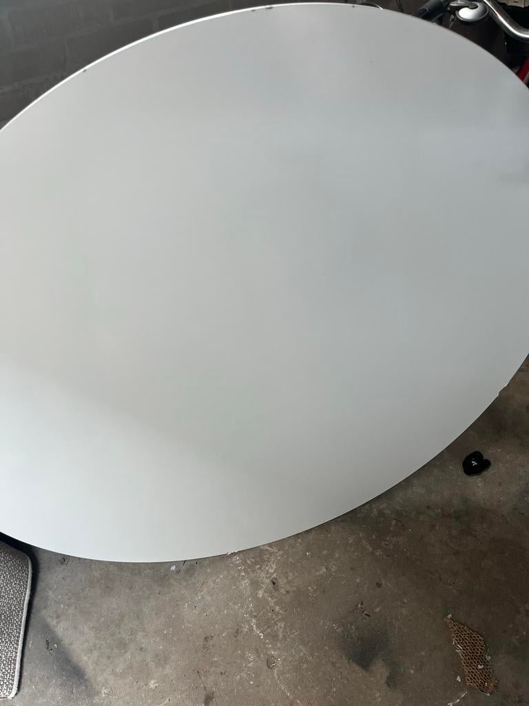 Wit rond tafelblad 120cm, Ophalen, Overige materialen, Gebruikt, 100 tot 150 cm