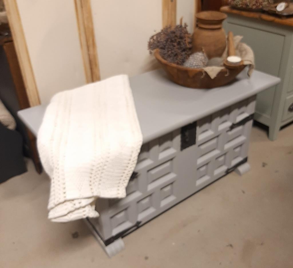 Stoere, landelijke dekenkist, kist,bijzettafel,brocante,deco, Huis en Inrichting, Woonaccessoires | Kisten, Ophalen, 100 tot 150 cm