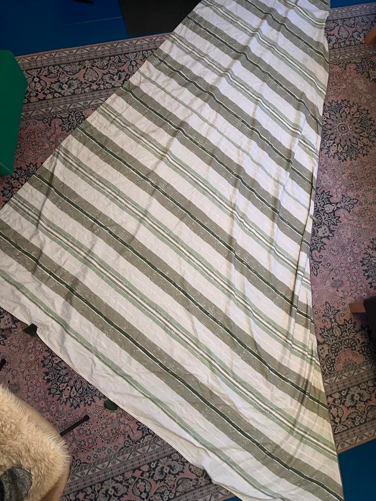 Gestreepte tussengordijnen De Waard Vergrote Zilvermeeuw, Caravans en Kamperen, Tentaccessoires, Ophalen, Gebruikt