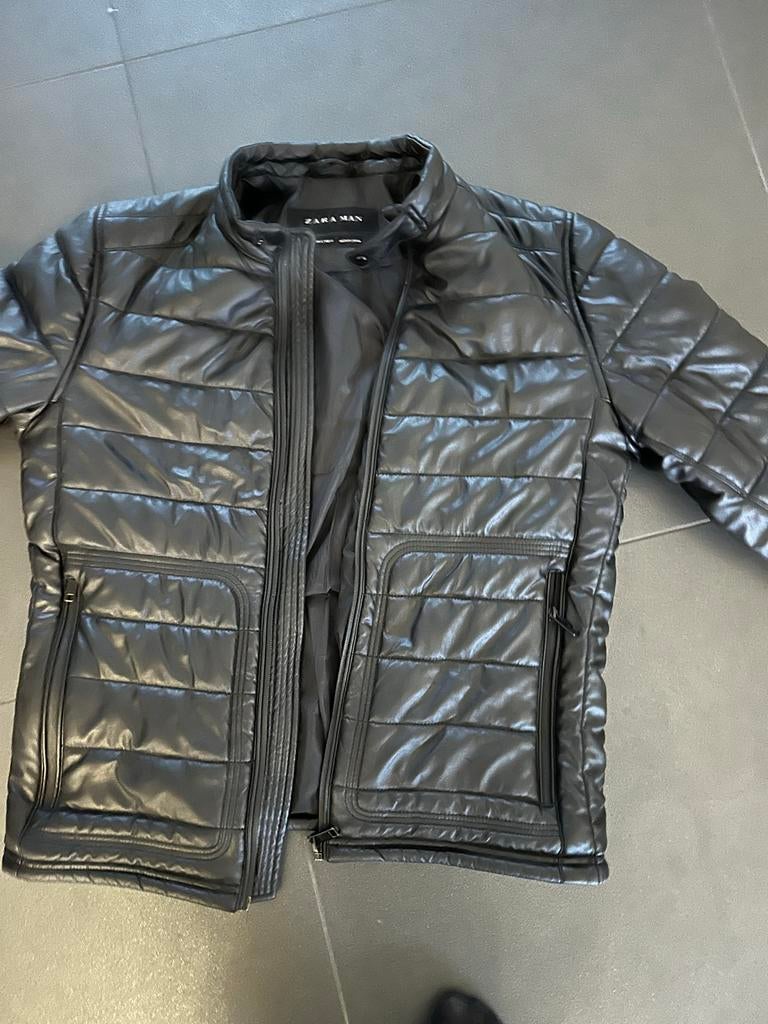 Zara Man Zwarte Gewatteerde Jas - Maat M, Ophalen of Verzenden, Zo goed als nieuw, Maat 48/50 (M), Zwart