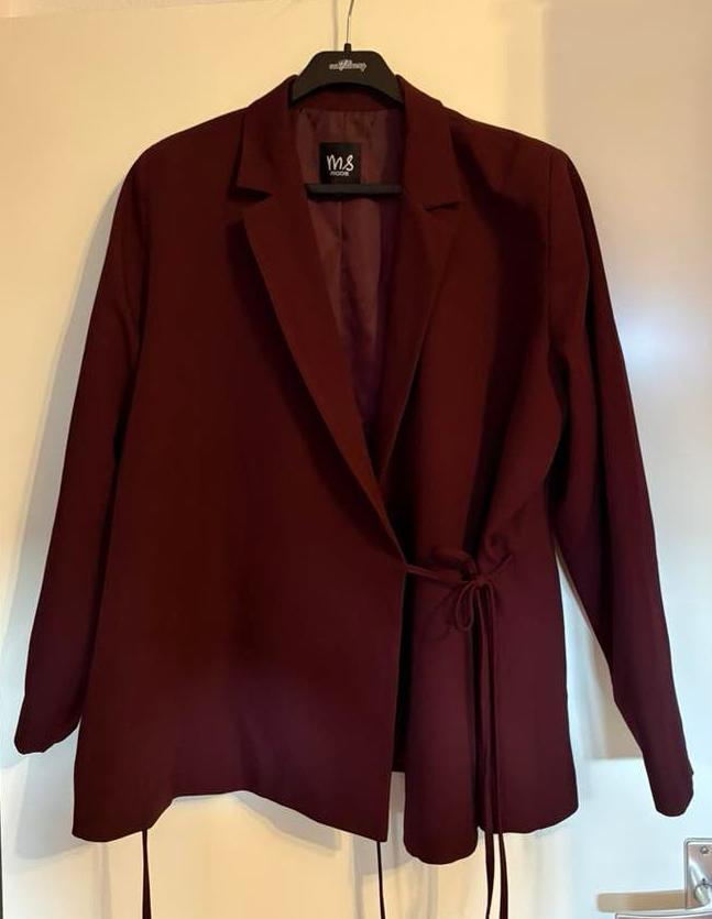 Bordeaux rood pak , MS mode maat 54 en 50, Ophalen of Verzenden, Zo goed als nieuw, Rood, Broek of Spijkerbroek