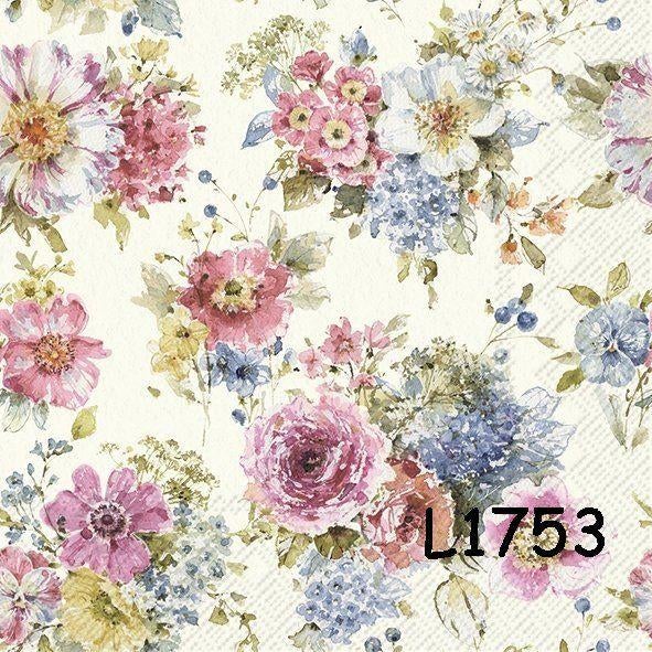 Servetten decoupage/bullet journal * bloemen L1753, Verzenden, Nieuw, Materiaal