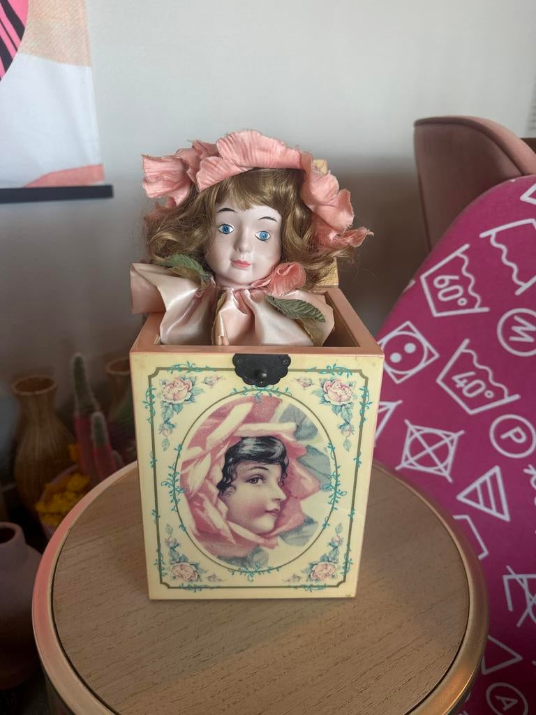 Vintage Jack in the Box - Antieke Muziekdoos Pop, Verzamelen, Ophalen of Verzenden, Gebruikt, Pop