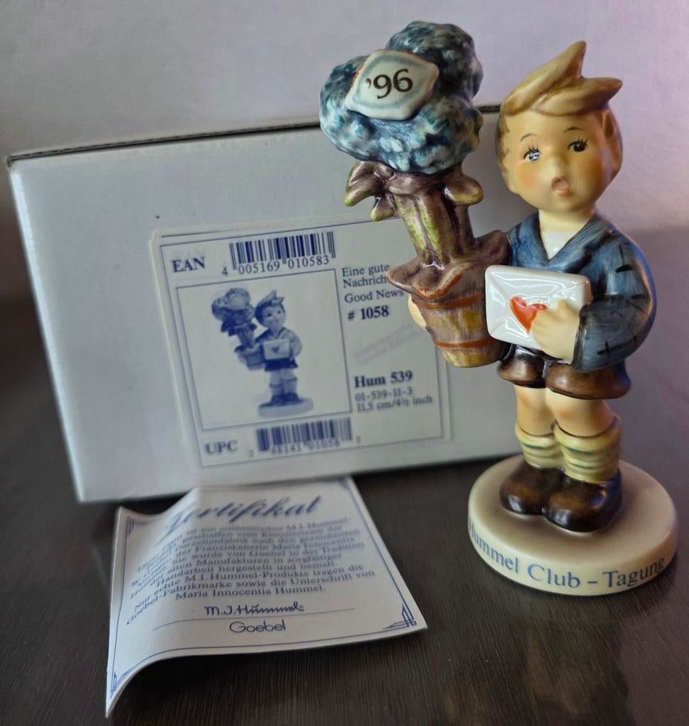 Hummel beeldje "Good News" Hum 539- Club Tagung '96, Ophalen of Verzenden, Zo goed als nieuw, Hummel