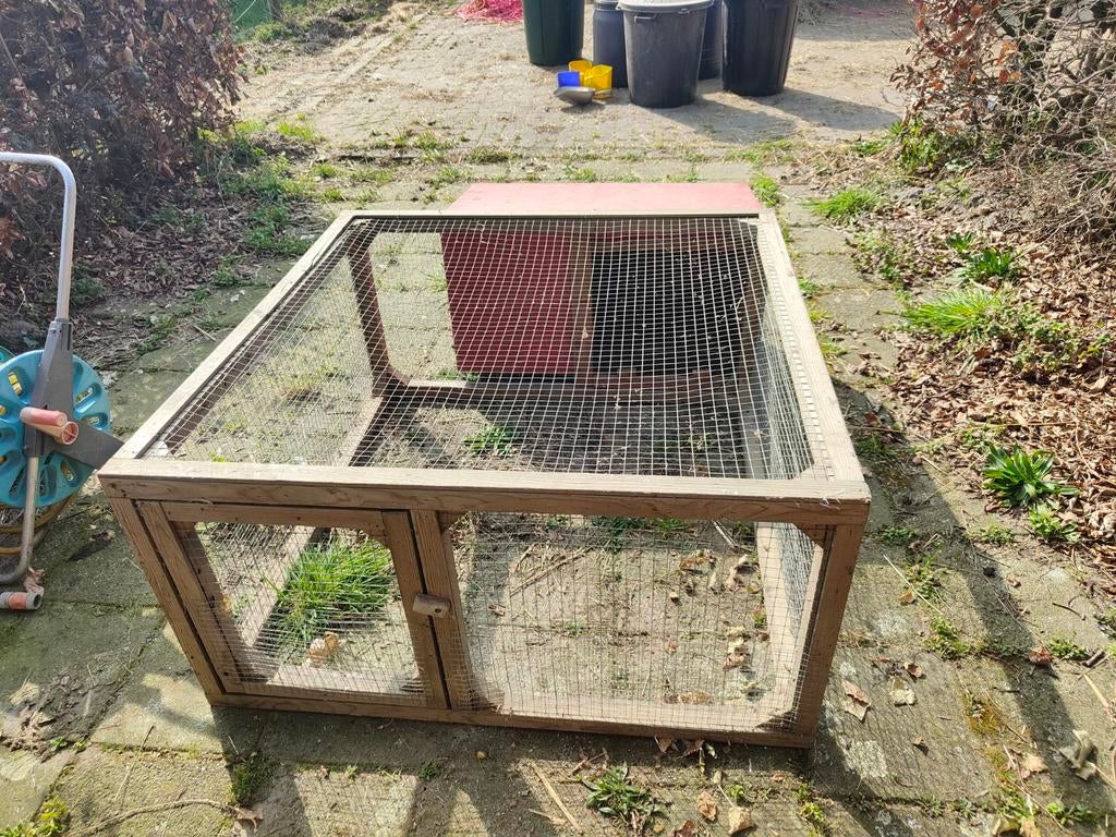 Konijnenhok met ren., Dieren en Toebehoren, Ophalen, 90 cm of meer, Hok, 110 cm of meer