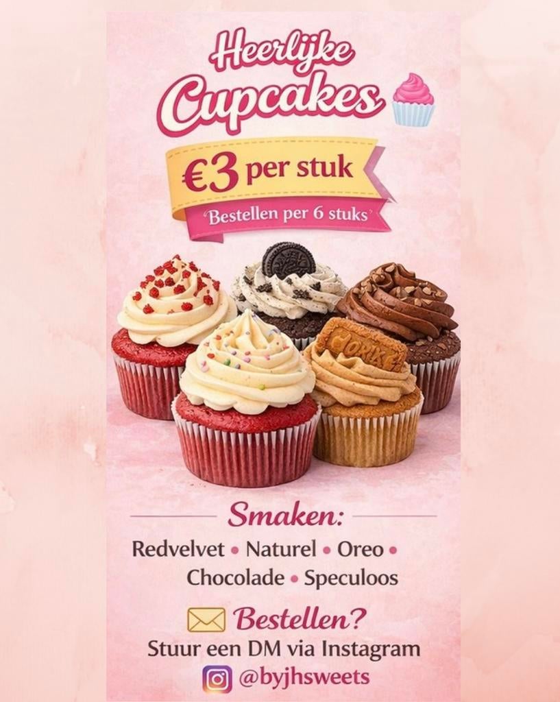 Heerlijke Cupcakes - Diverse Smaken, Hobby en Vrije tijd, Ophalen, Nieuw, Cupcakes, Overige typen