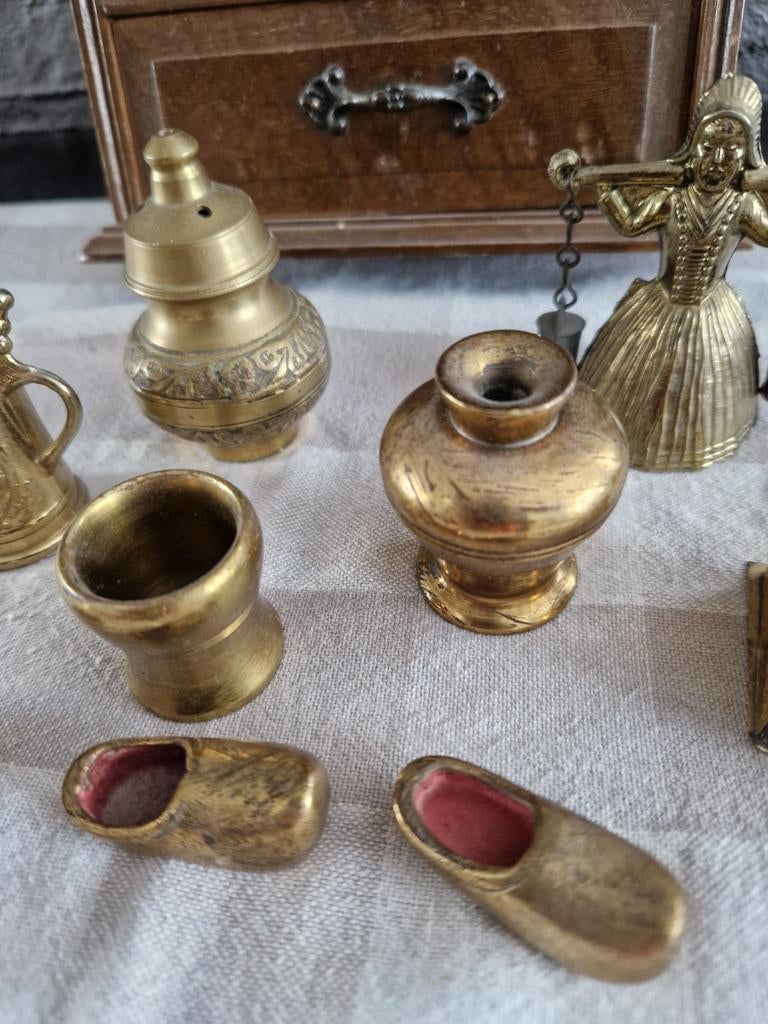 KOPEREN MINIATUUR EN LETTERBAK, Ophalen of Verzenden