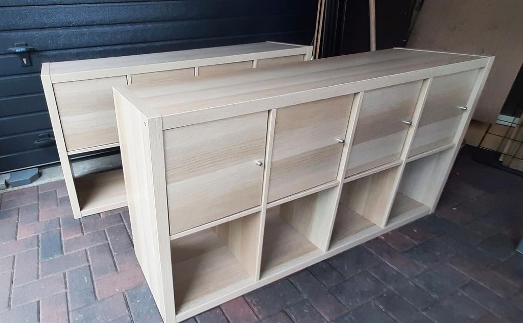 2x ikea kallax Vakkenkast met deurtjes, Ophalen, Zo goed als nieuw