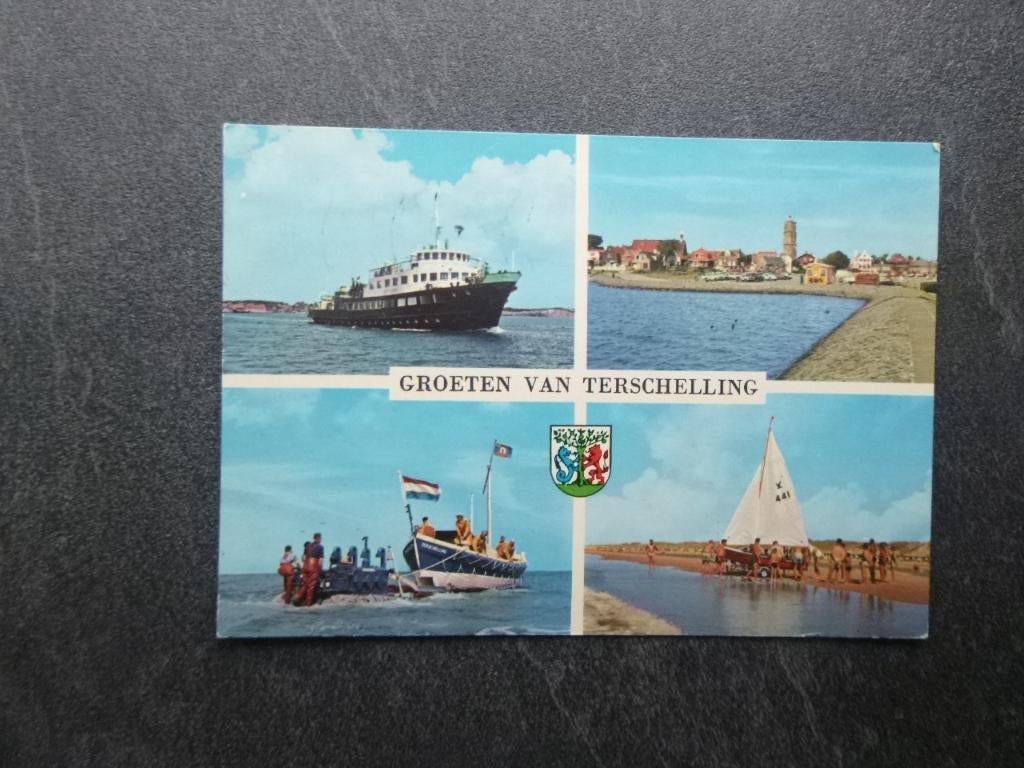 groeten van Terschelling, boot 1971, Verzenden, 1960 tot 1980, Gelopen, Waddeneilanden