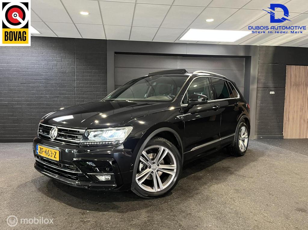 Volkswagen Tiguan 1.5 TSI R LINE|MASSAGE|PANO|TREKHAAK|NAP, 15 km/l, Gebruikt, Zwart, Origineel Nederlands