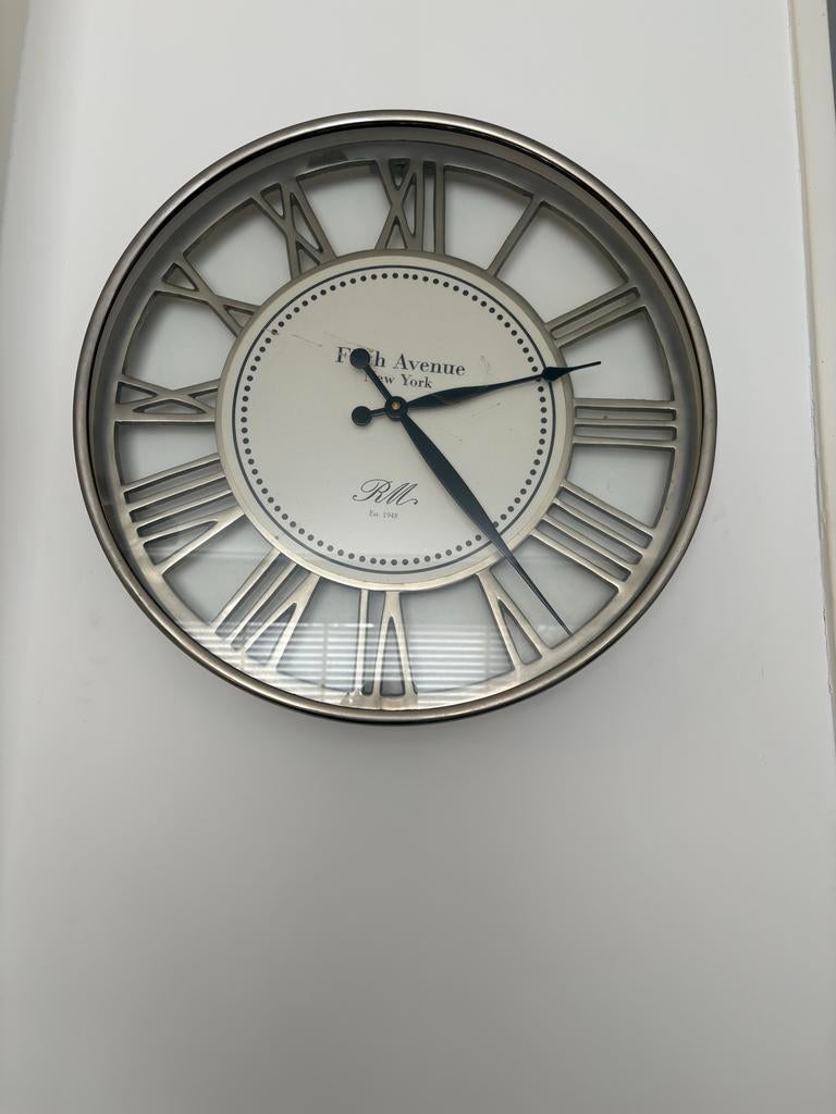 Riviera Maison wandklok, Huis en Inrichting, Woonaccessoires | Klokken, Ophalen of Verzenden, Gebruikt, Analoog, Wandklok