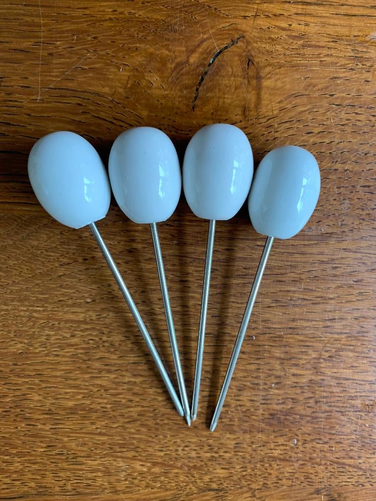 4 "Olijfprikkers" 'Olijf' Nieuw, Ophalen of Verzenden, Nieuw, Glas, Overige stijlen