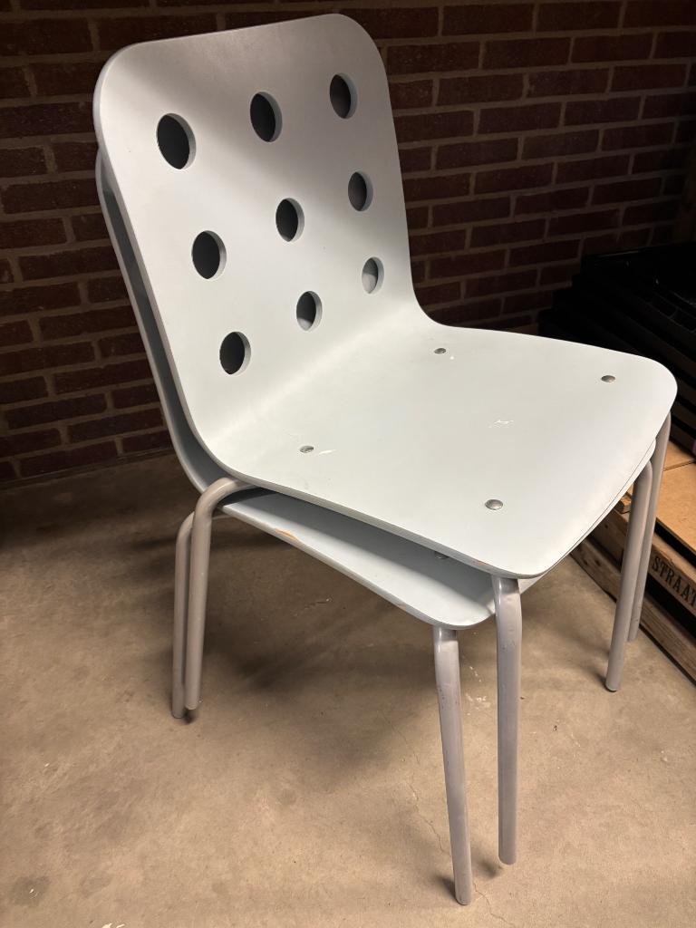IKEA Jules stoeltjes - grijs, Huis en Inrichting, Stoelen, Ophalen, Gebruikt, Twee, Grijs